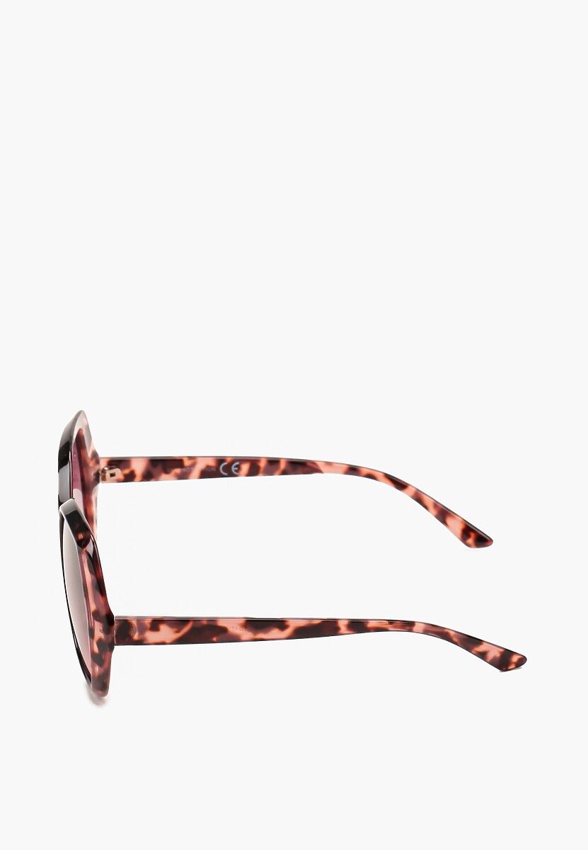 Brązowe Okulary Przeciwsłoneczne Duże o Geometrycznym Kształcie Stigaia