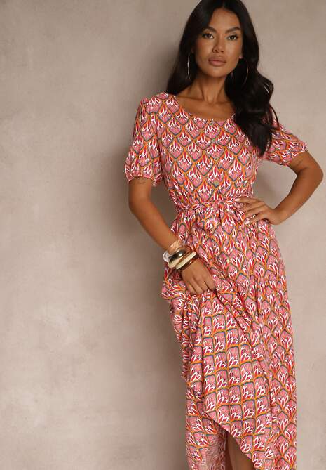 Różowa Sukienka Amarhotis