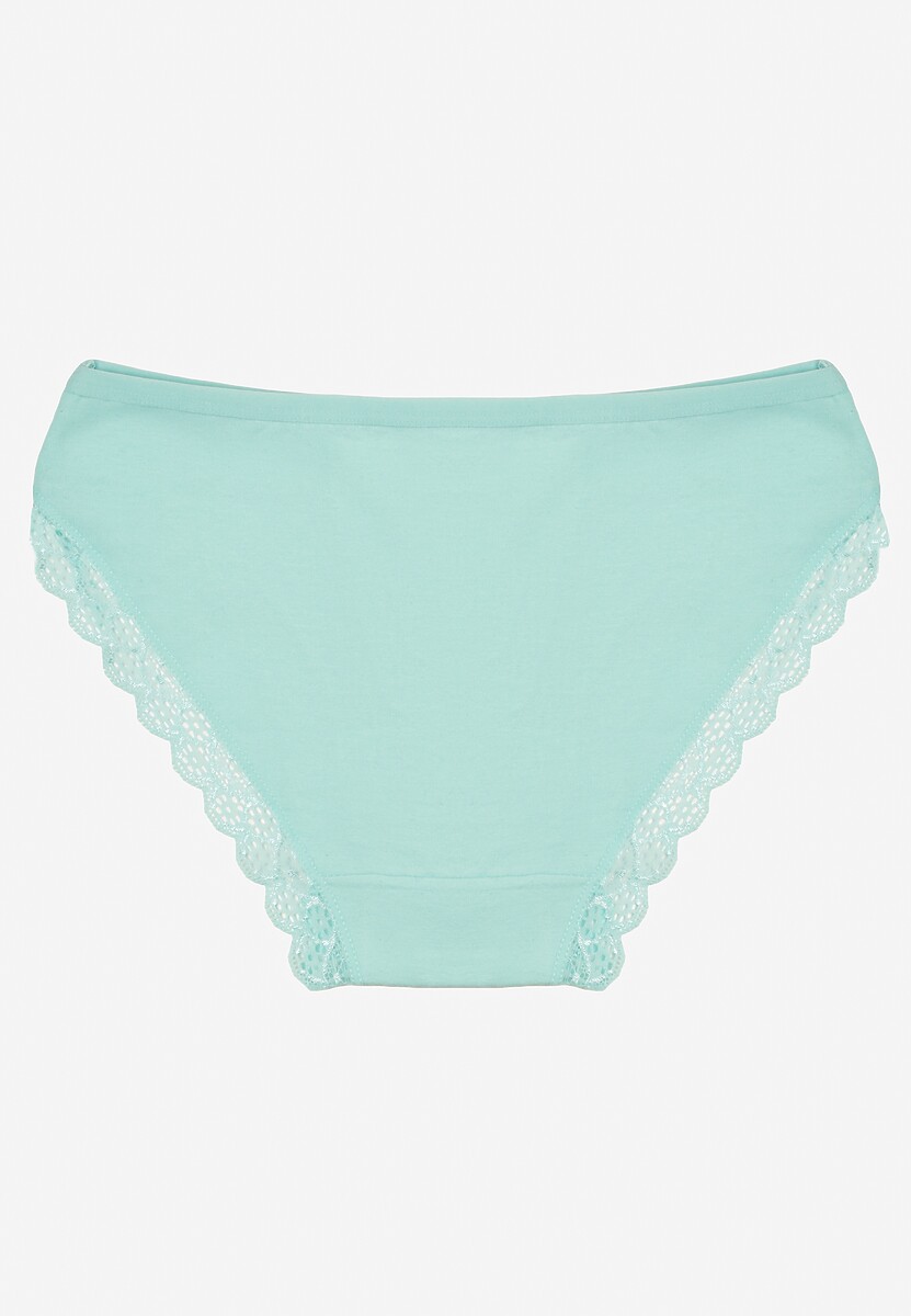 Miętowe Koronkowe Figi Majtki z Bawełny Eaelia