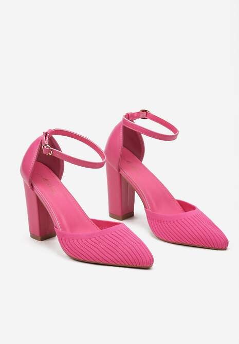 Fuksjowe Klasyczne Czółenka na Słupku z Zapięciem przy Kostce Arnallia