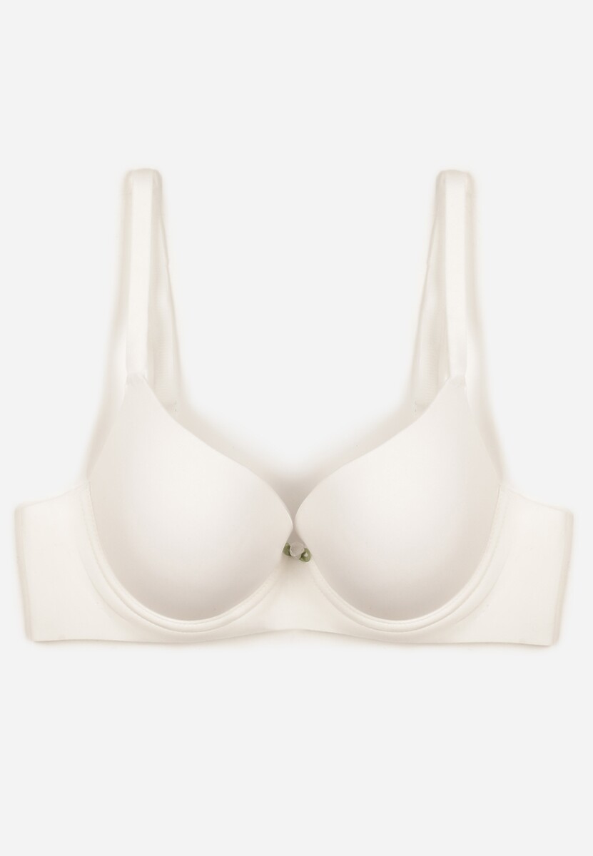 Beżowy Gładki Biustonosz z Efektem Push-up Theisithea