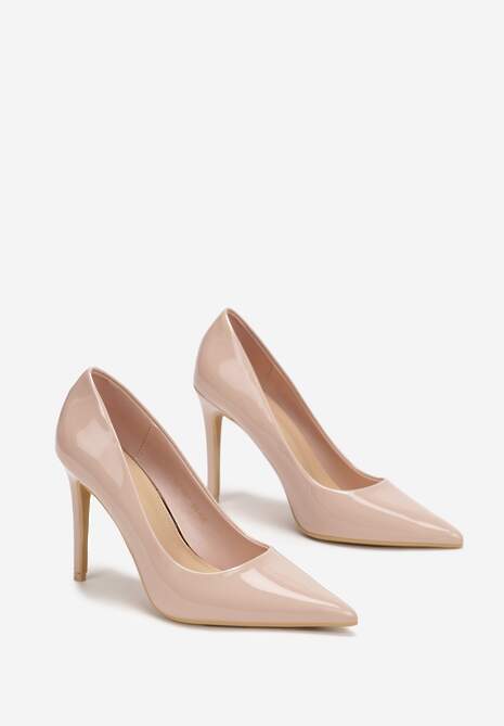 Beżowe Klasyczne Szpilki ze Szpiczastym Noskiem Rtivime