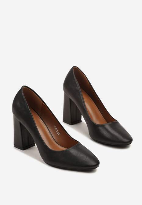 Czarne Klasyczne Czółenka na Słupku Tularisa