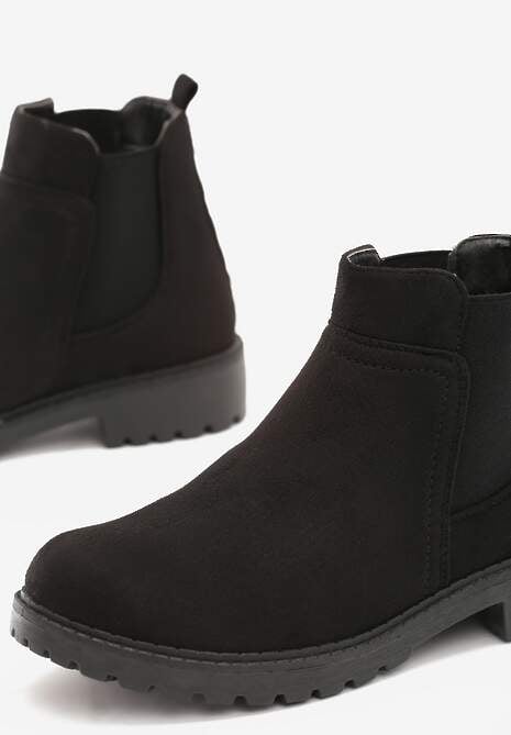 Czarne Zamszowe Botki Hillridge