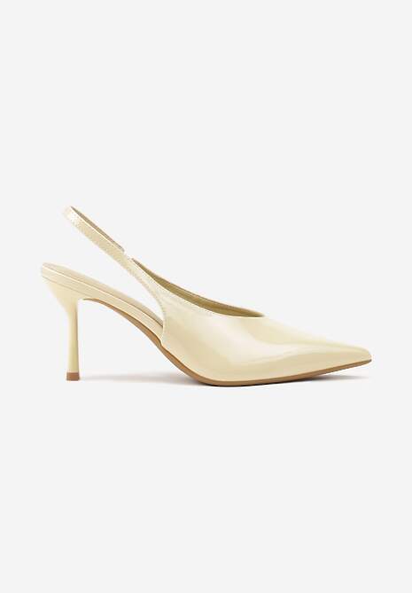 Żółte Czółenka Sandały Slingback Vices na Obcasie Typu Szpilka Tilionea