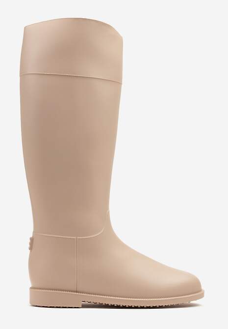 Beżowe Stylowe Kalosze w Stylu Oficerek Nelreia