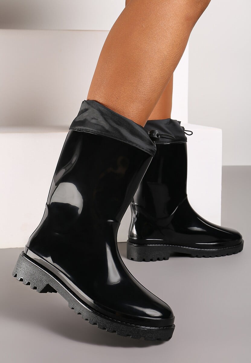 Czarne Kalosze Wykończone Ściągaczem Vimariel
