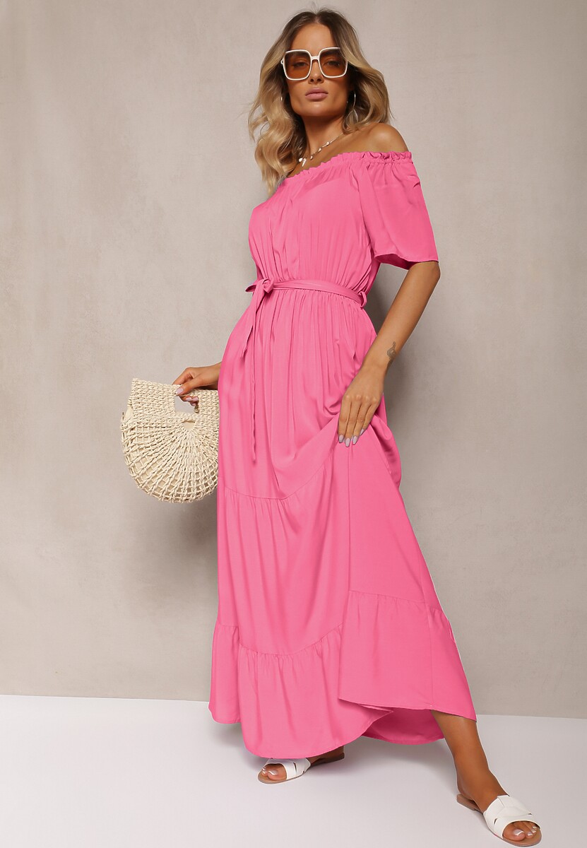 Niebieska Sukienka z Wiskozy Phoebiolea