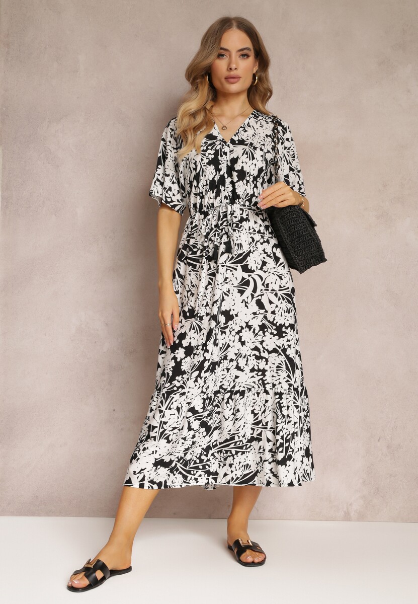 Czarno-Biała Sukienka Humina