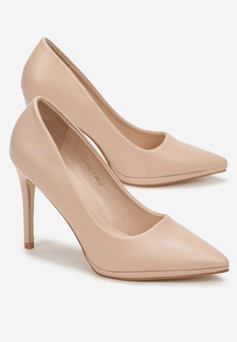 Beżowe Czółenka na Wysokiej Szpilce Veroza