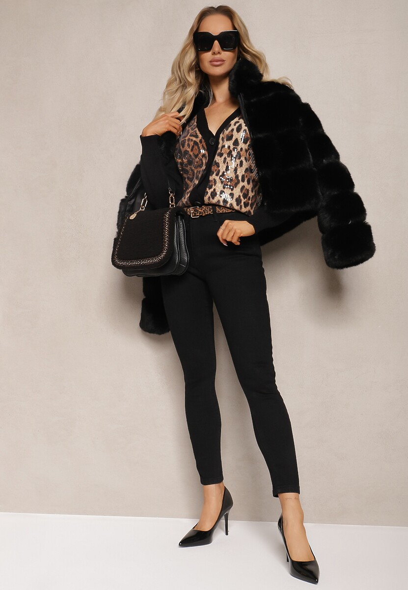 Czarne Jeansy z Efektem Push-Up Skinny Fortoria