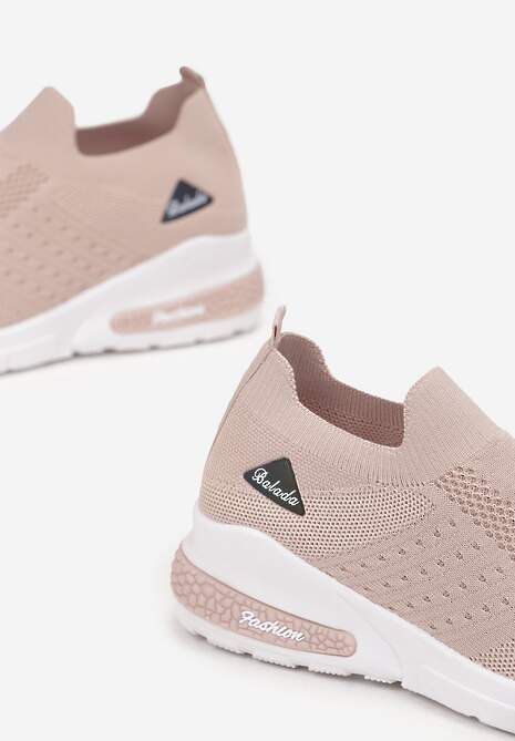 Beżowe Buty Sportowe Amathane