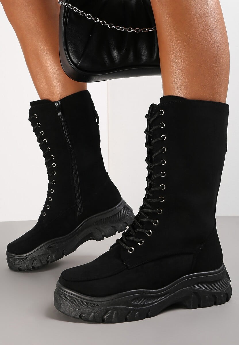 Beżowe Botki Traperki Chester