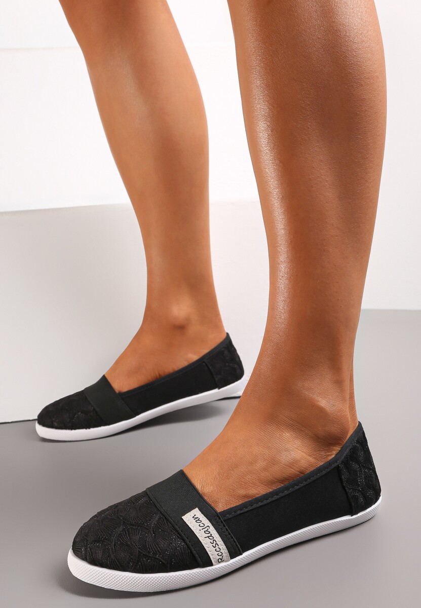 Czarne Tenisówki Brokatowe Tinanee