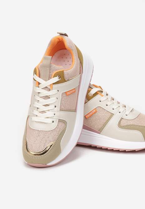 Beżowo-Zielone Sneakersy Philassa