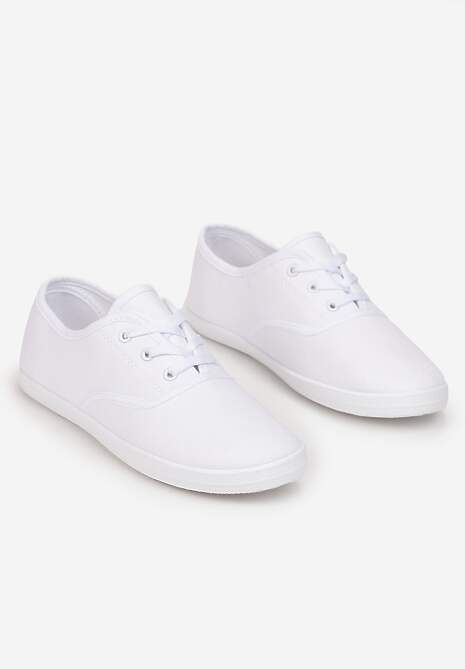 Białe Sznurowane Tenisówki Przed Kostkę Jennessa