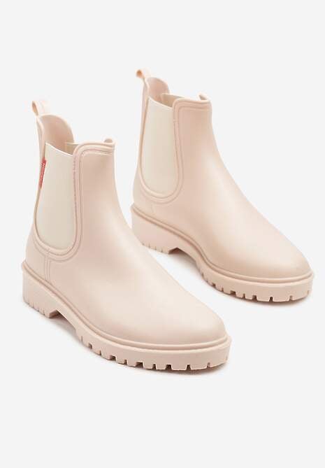 Beżowe Kalosze z Elastyczną Wstawką Erlexia