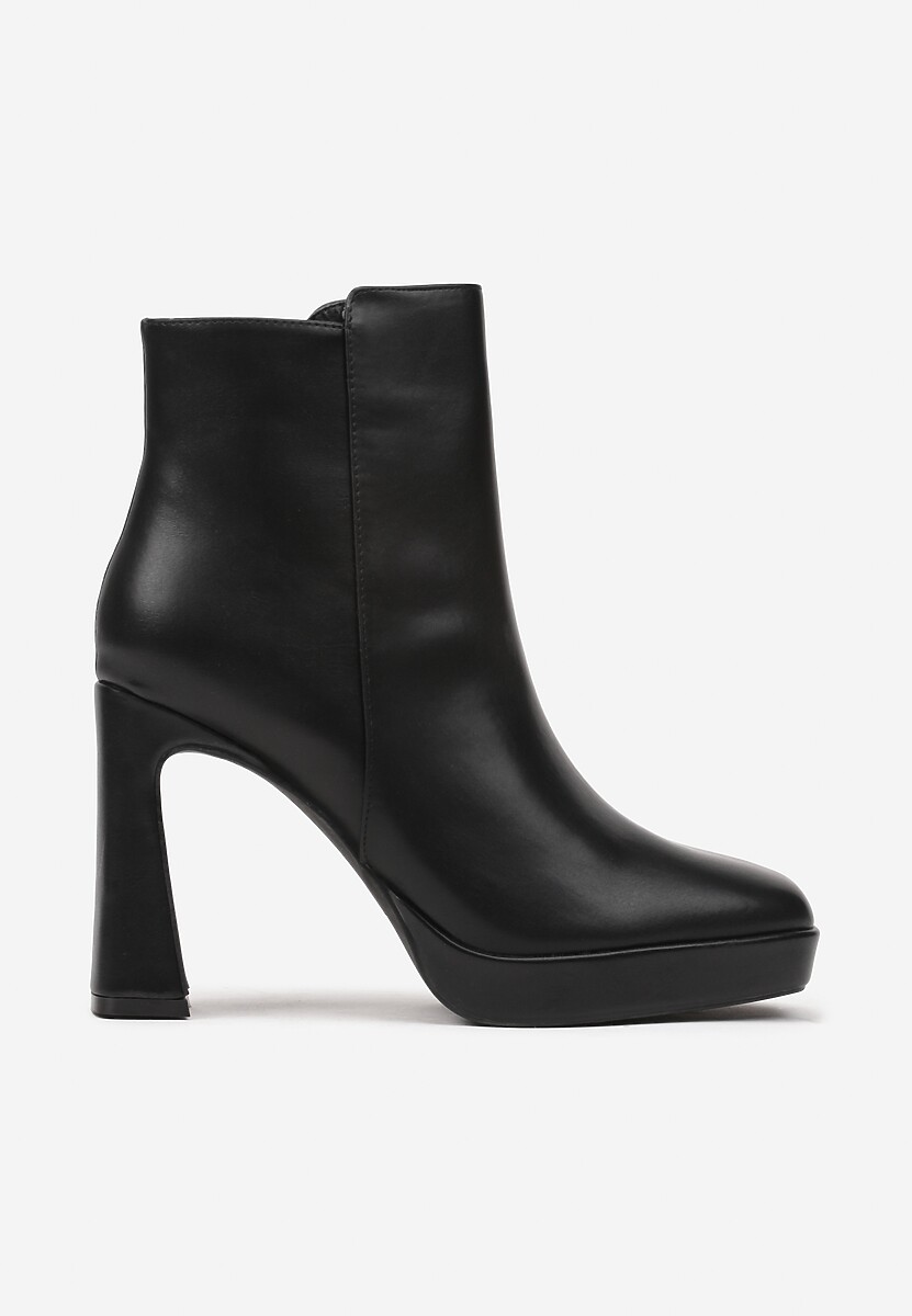 Czarne Botki na Słupku w Minimalistycznym Stylu Atarvia