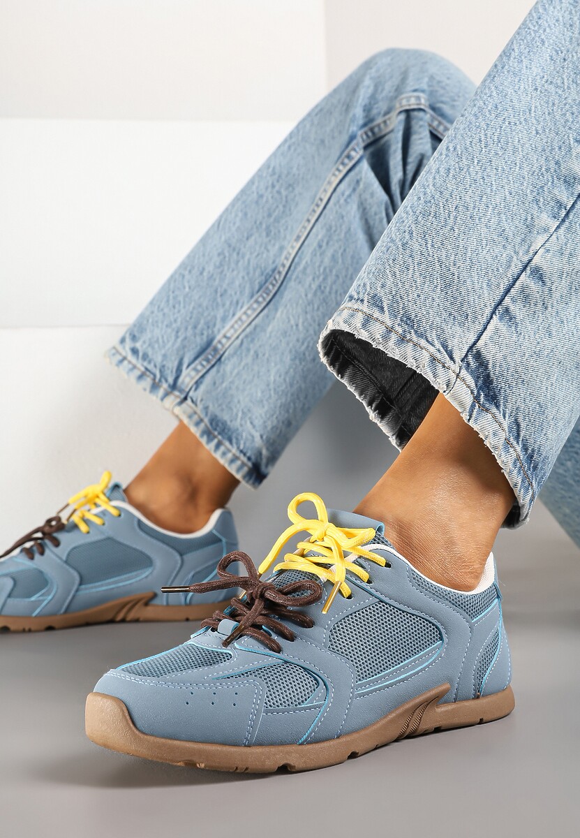 Niebieskie Sneakersy z Podwójnymi Sznurówkami Terfitra