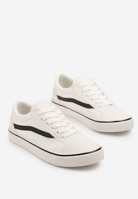 Biało-Czarne Tenisówki z Boczną Naszywką Simeris