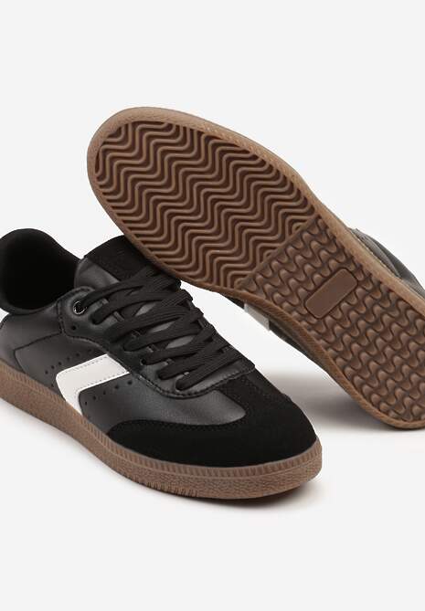 Czarne Sneakersy z Perforacją w Stylu Tenisówek Olirielis