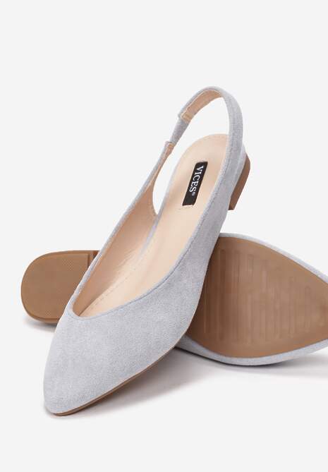 Niebieskie Sandały z Odkrytą Piętą i Noskiem Typu Migdałek Nemegoria