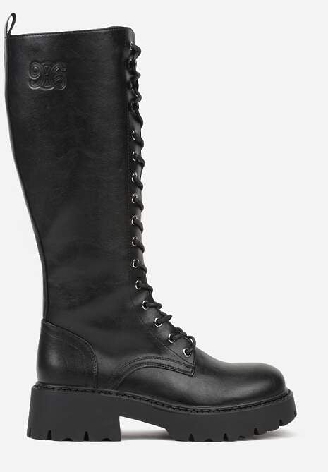 Czarne Kozaki VICES Typu Workery w Grungowym Stylu Unalira