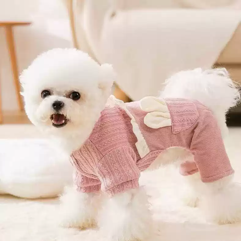 Small Dog Autumn/Winter Fleece-Lined Four-Legged Cotton Coat