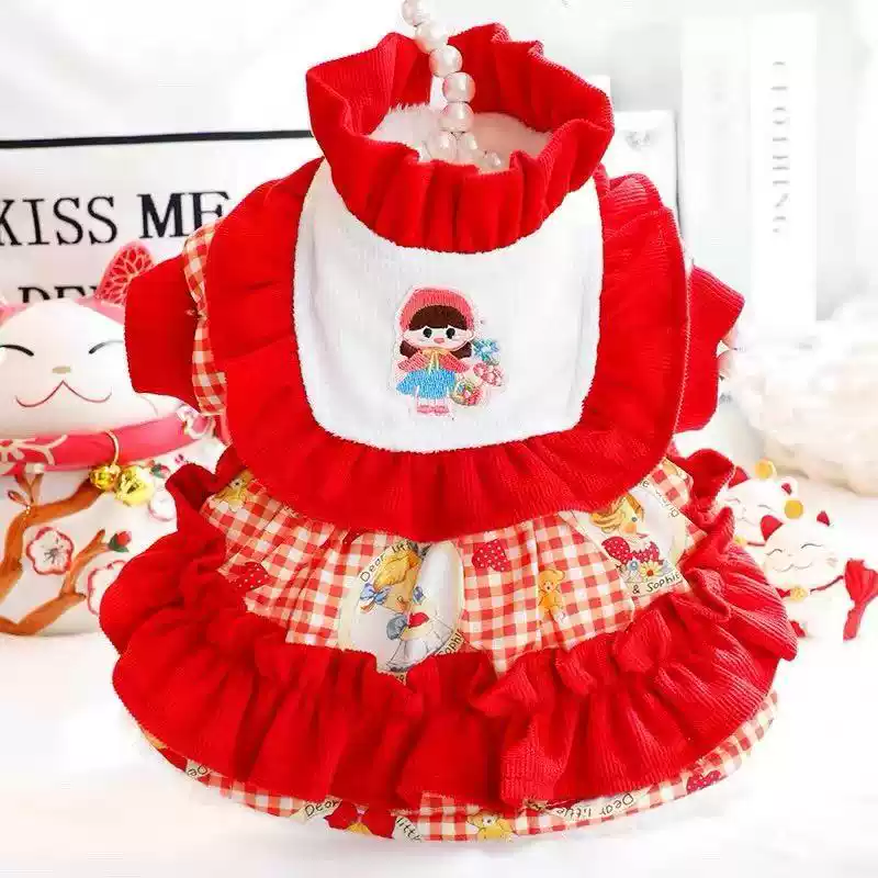 Small Dog Winter & Autumn Thick Double-Layer Princess Dress