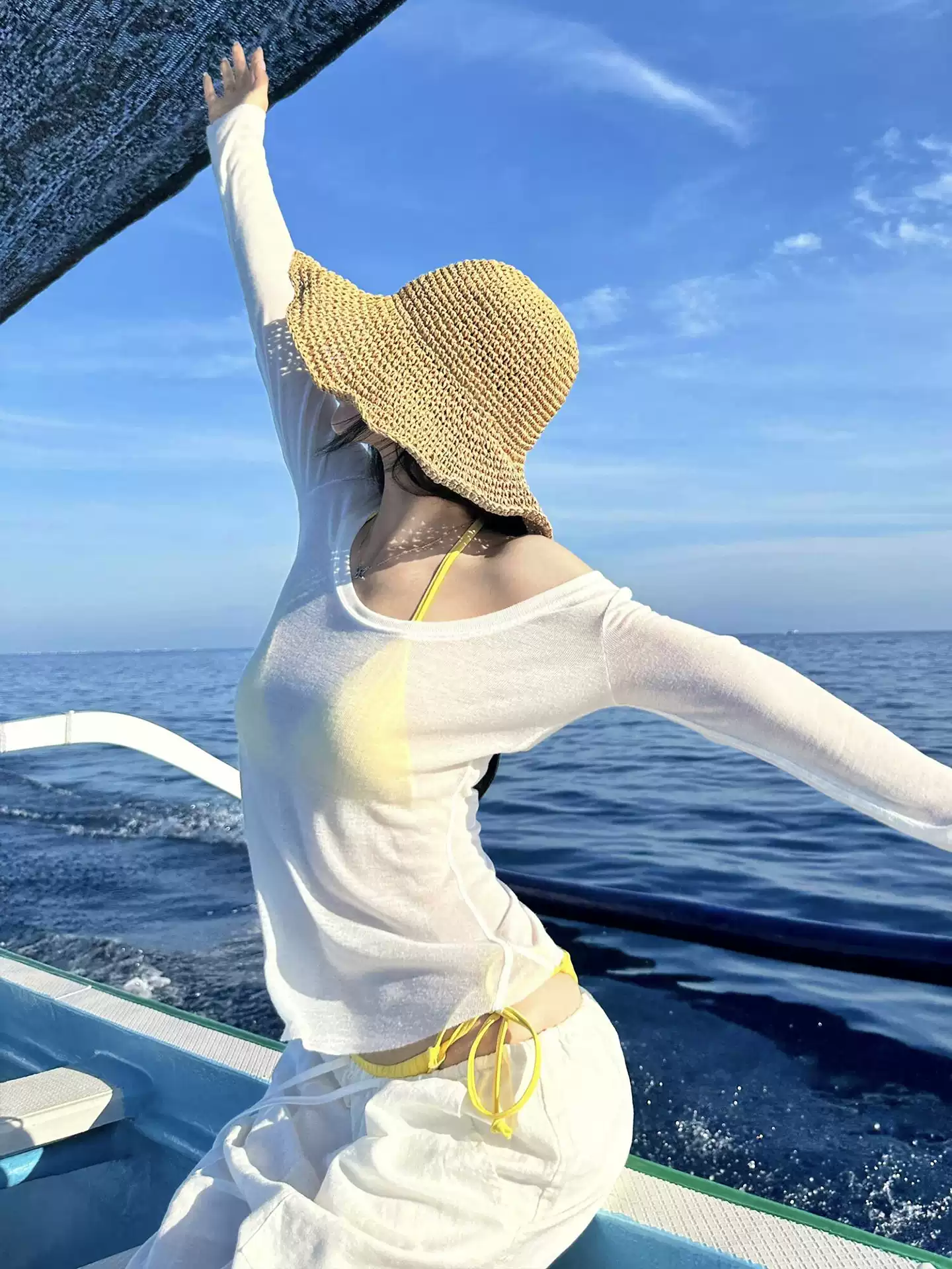 Women's New Vacation Swimwear Set - Long-Sleeve Sun-Protective Top, Bikini, Casual Loose Pants