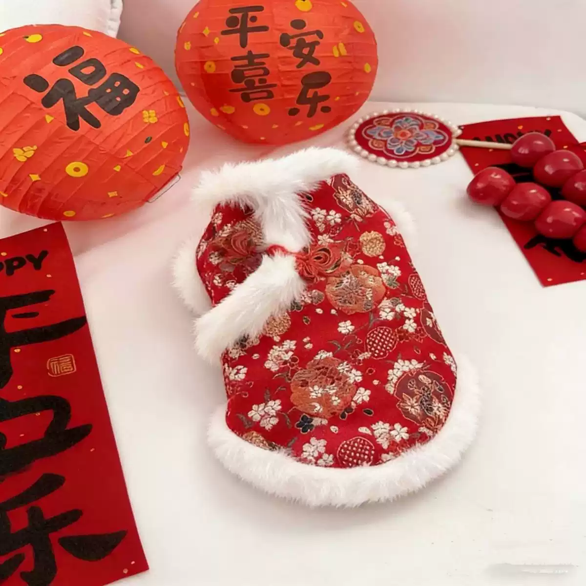 Dog Winter Thickened Four-Legged Outfit - Festive Fall/Winter for Small Dogs