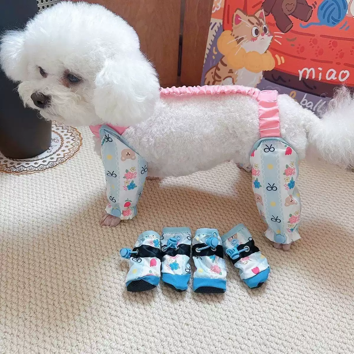 4-Legged Dog Anti-Dirt Walking Pants with Shoes, Dust & Insect Proof