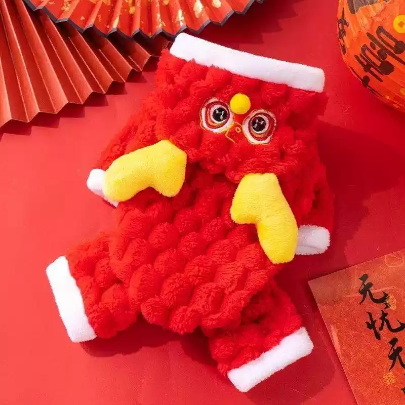 Autumn-Winter Small Dogs & Cats New Year Double-Faced Fleece Outdoor Four-Legged Coat