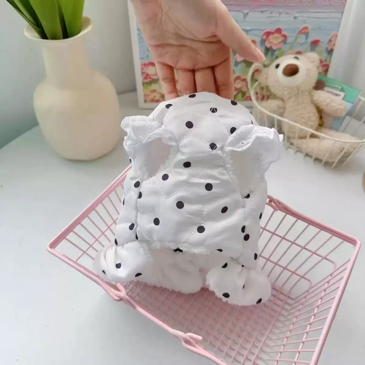 Fleece-Lined Heart Pattern Vest for Small Pets - Autumn/Winter