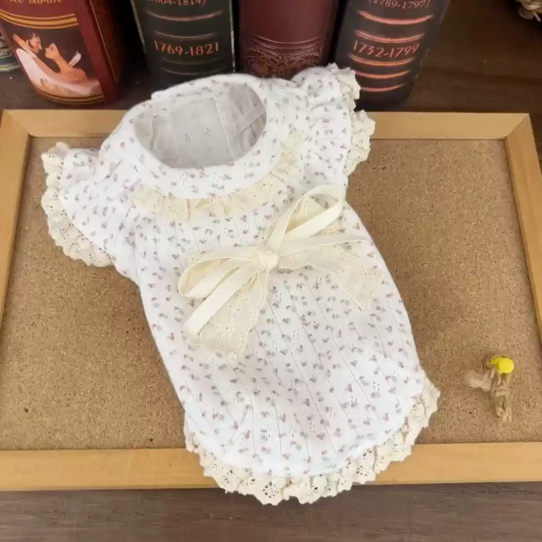 Spring Summer Floral Print Soft Home Pet Outfit