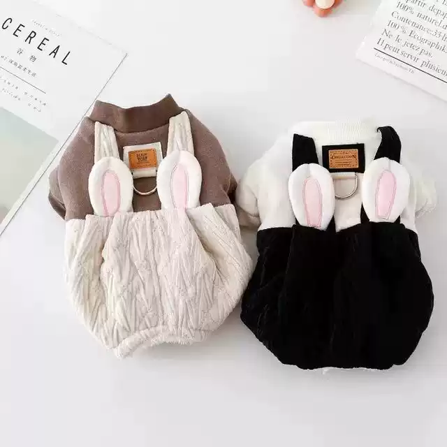 Autumn & Winter Fleece-Lined Rabbit Ear Pet Overalls (Dog & Cat)
