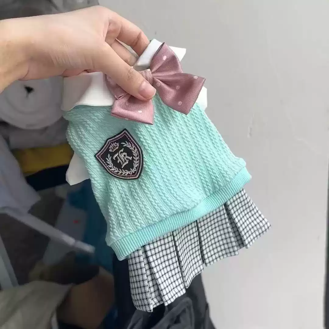 Korean Style Sweater Two-Piece Set for Small Dogs & Cats (Teddy, Bichon, Pomeranian, Puppies, Kittens) - Spring & Autumn Lightweight