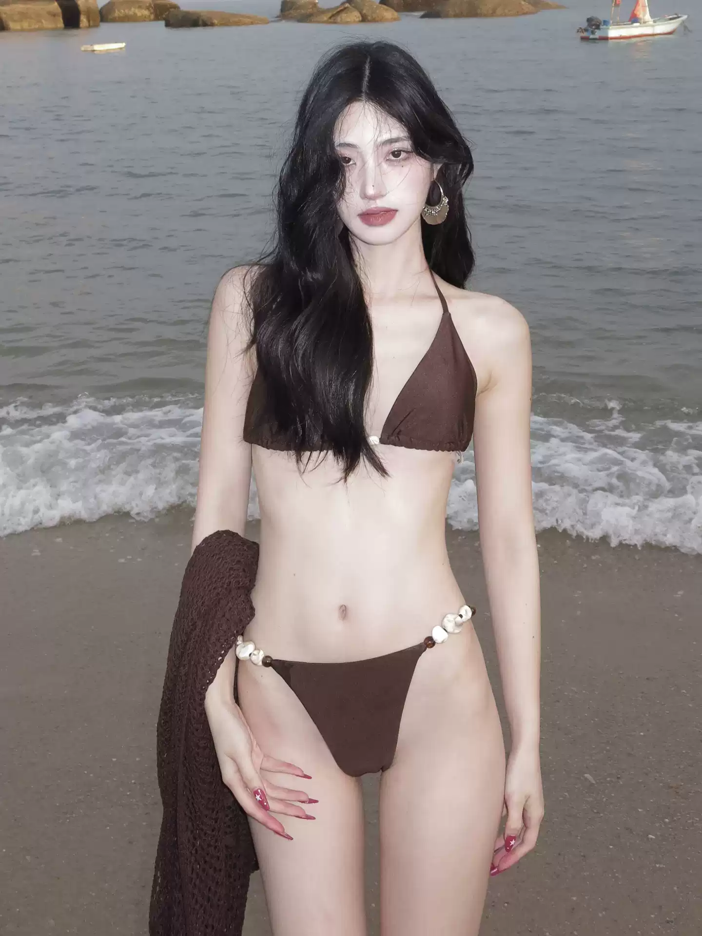 Women's Sexy Beach Bikini Three-Piece Set for Seaside Vacation & Hot Spring