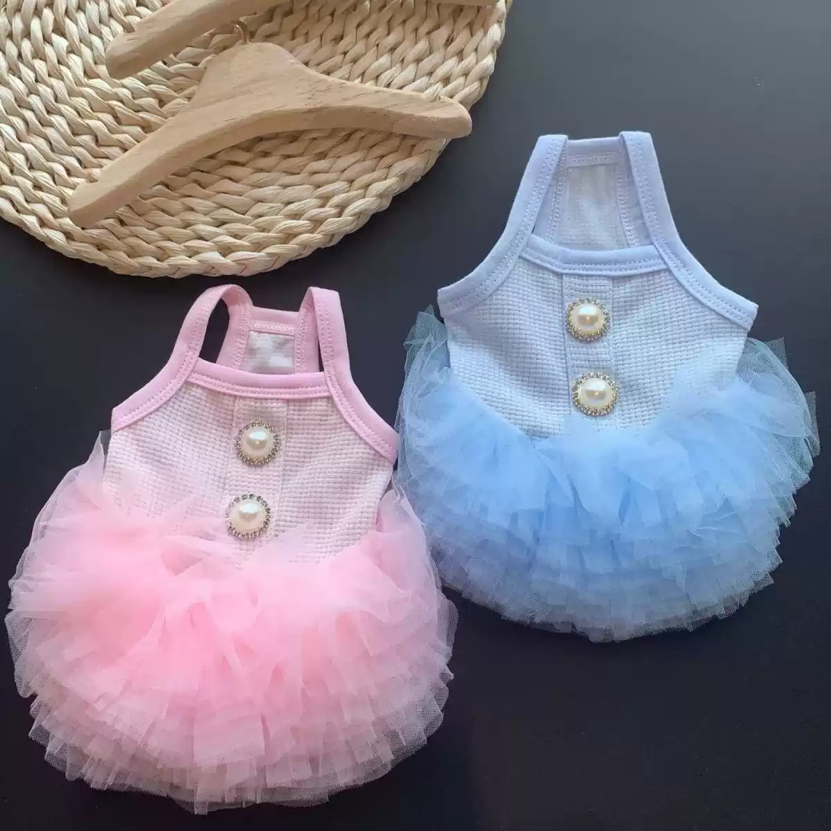 Pet Spring Summer Sleeveless Puffy Tulle Skirt - Princess Ballet Style for Dogs & Cats