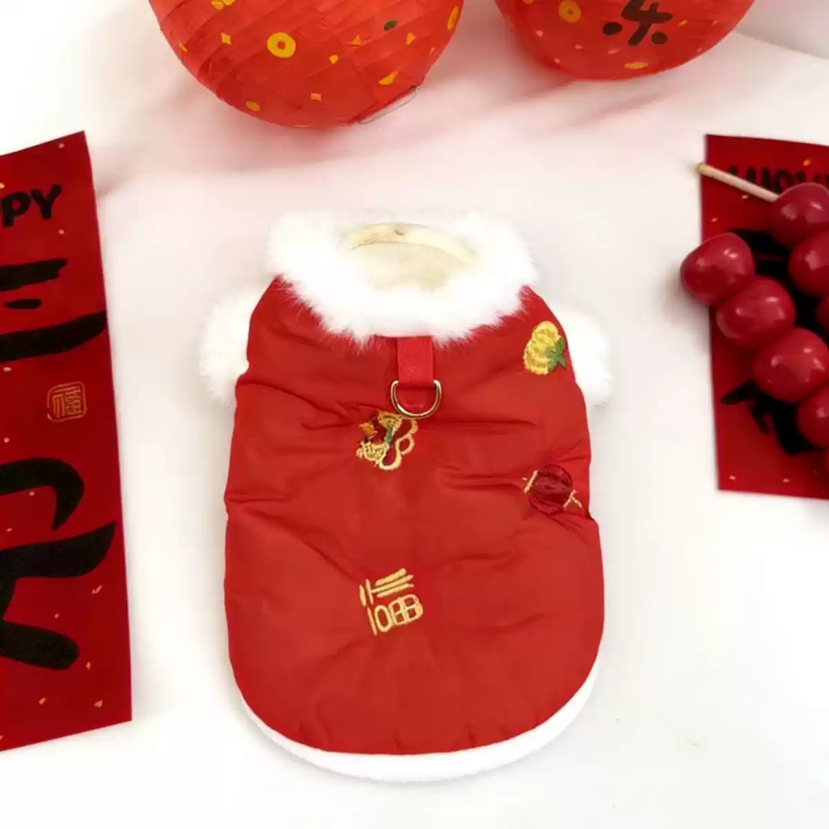 New Year Festive Pet Dog & Cat Winter Warm Anti-Shedding Clothes