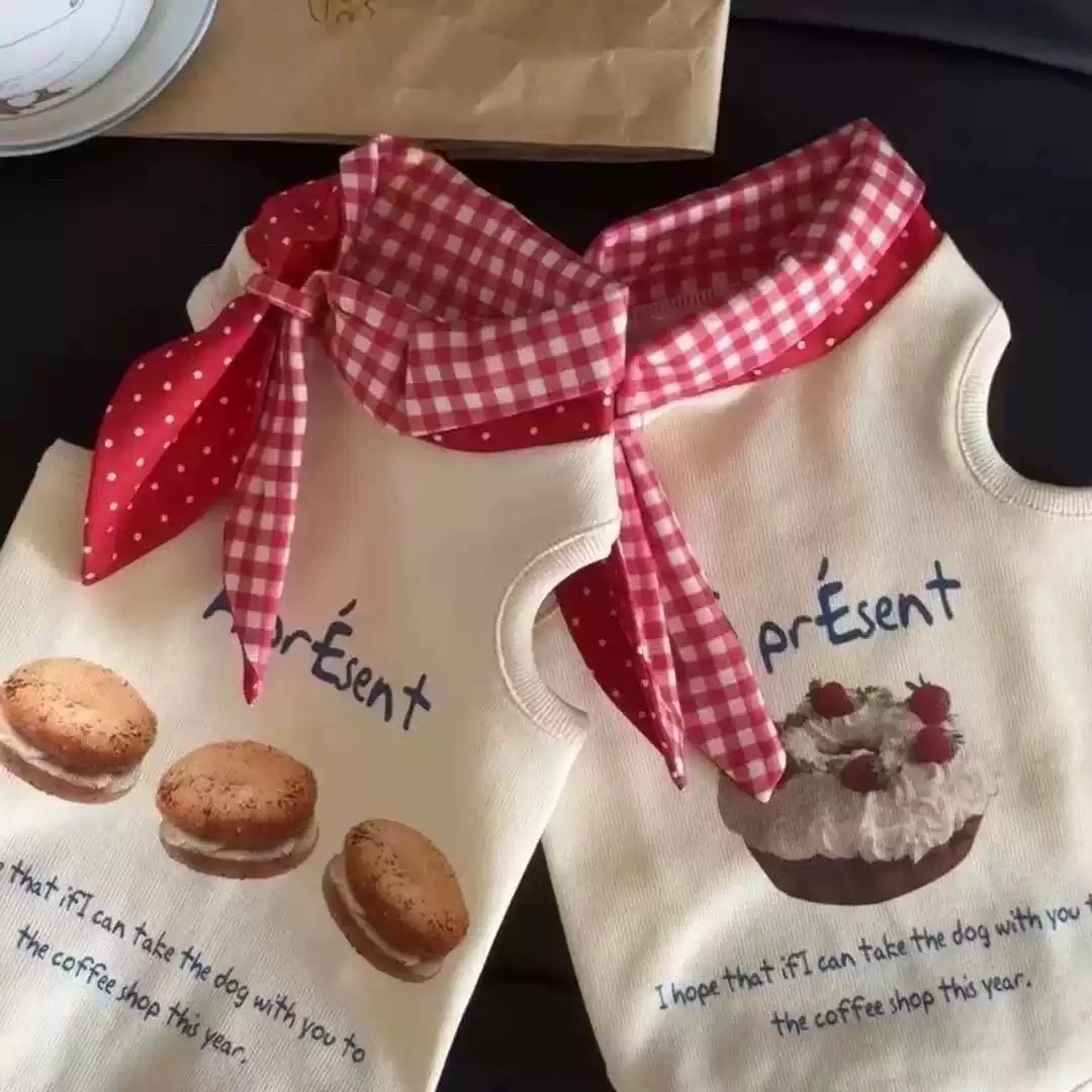 Pet Cat & Dog Lightweight Anti-Shedding Dessert-Themed Vest - Spring/Summer New Style
