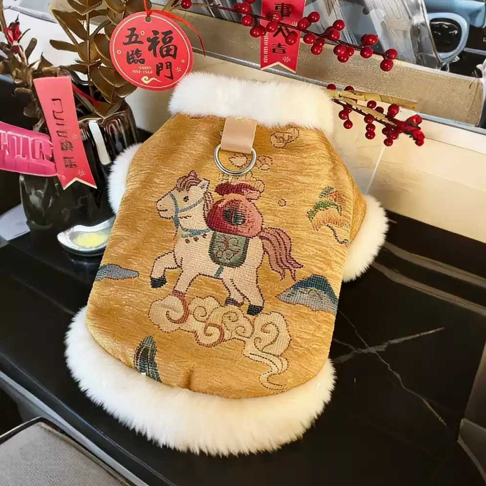 Thickened Autumn & Winter Pet Tang Suit - New Year Celebration Outfit