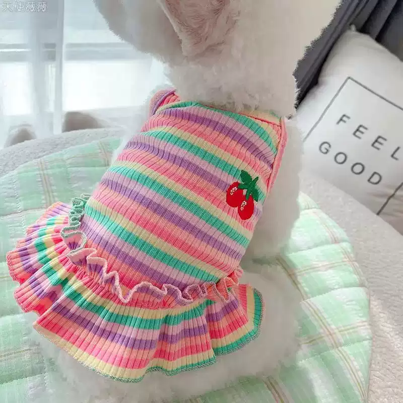 Striped Couple's Spring & Autumn Pet Outfit for Small Dogs & Cats (Pomeranian, Bichon Frise, Toy Poodle, Schnauzer)