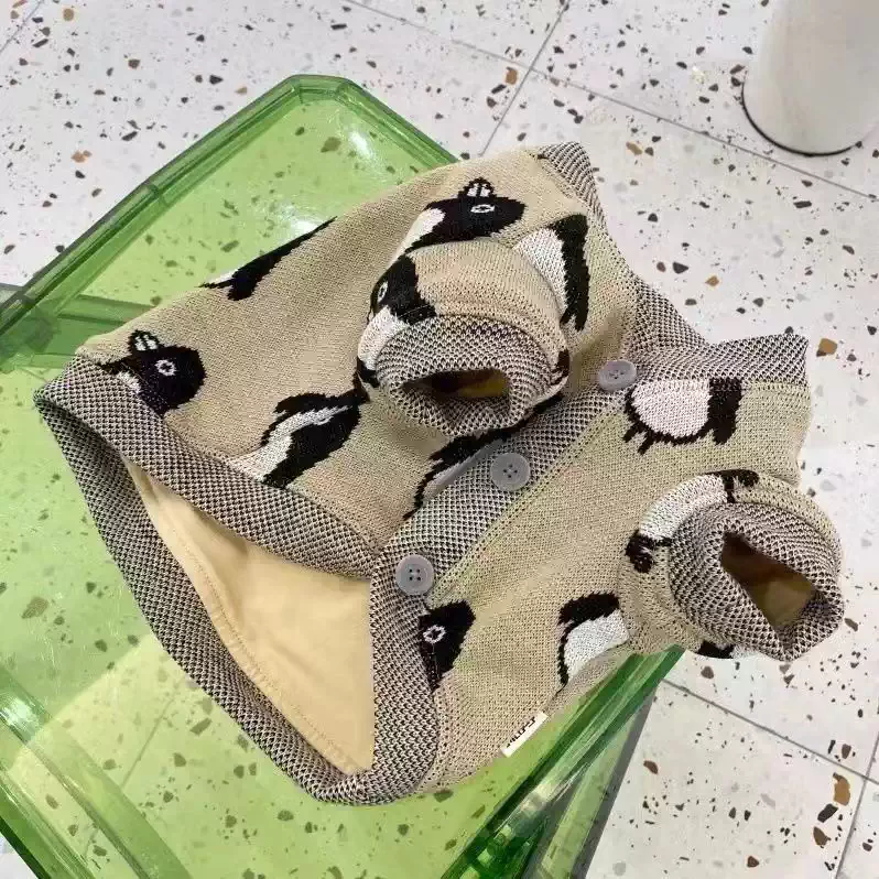 Cute Fleece-Lined Knitted Dog Vest, Autumn/Winter New Thickened, for French Bulldogs & Pugs