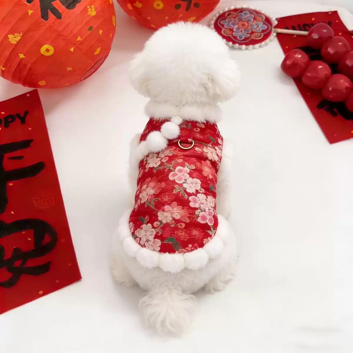 Pet Cat and Dog New Year Winter Festive Warm Thick Dress