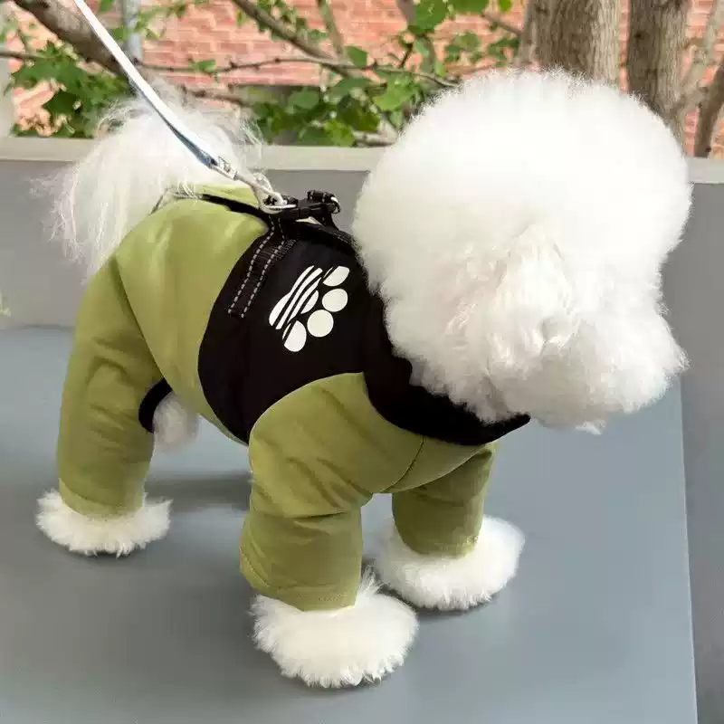 Pet Four-Legged Windproof Cotton Jacket with Harness for Small Dogs (Winter & Autumn)