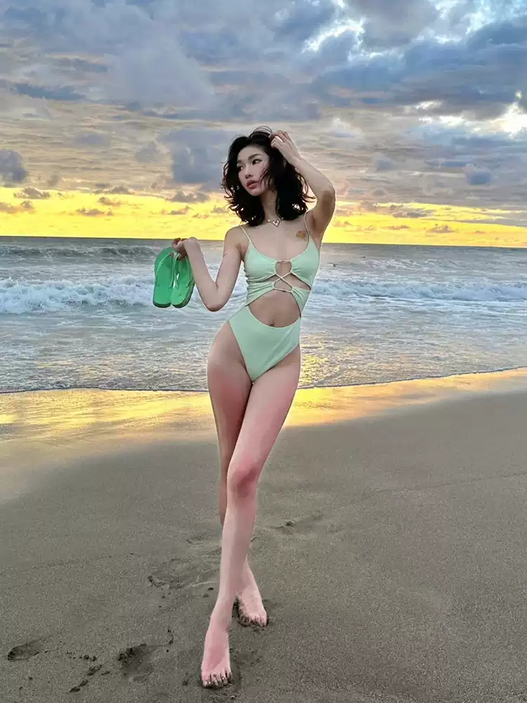 Women's Petite One-Piece Swimsuit - Sexy Cutout Strappy Beach & Resort Swimwear