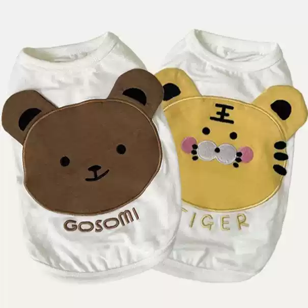 Pet Summer Thin Vest Cartoon Bear Ears for Cats and Dogs