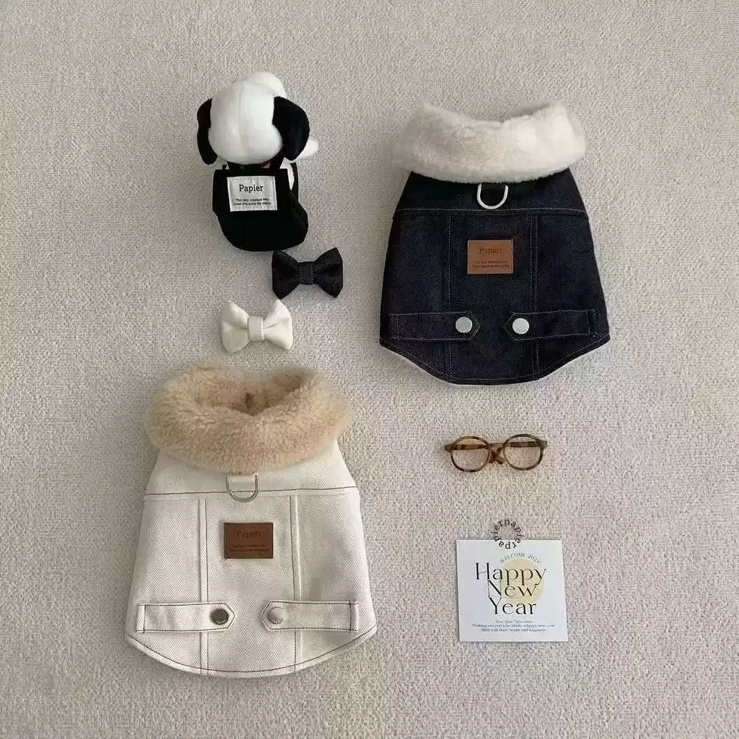 Small Dog Thickened Cotton-Padded Coat with Lamb Fleece