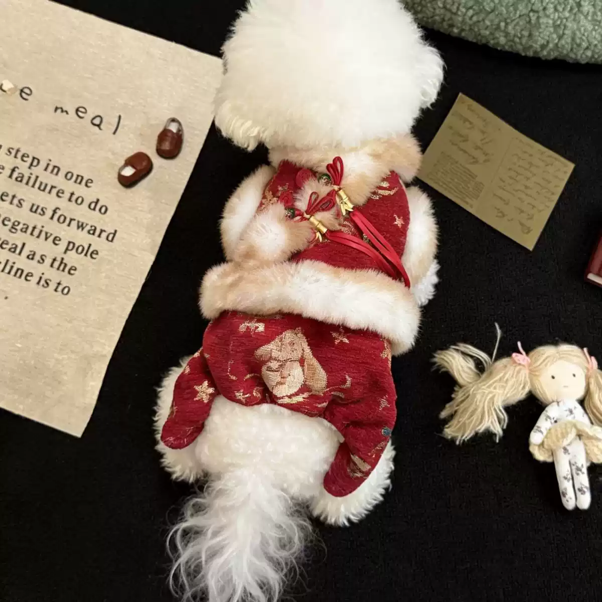 Festive New Style Winter Dog Clothes - Small Breed Pet Outfit for New Year Celebration